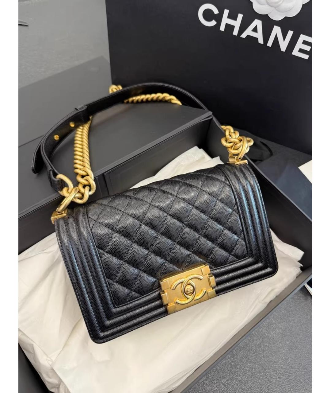 CHANEL Черная кожаная сумка через плечо, фото 6