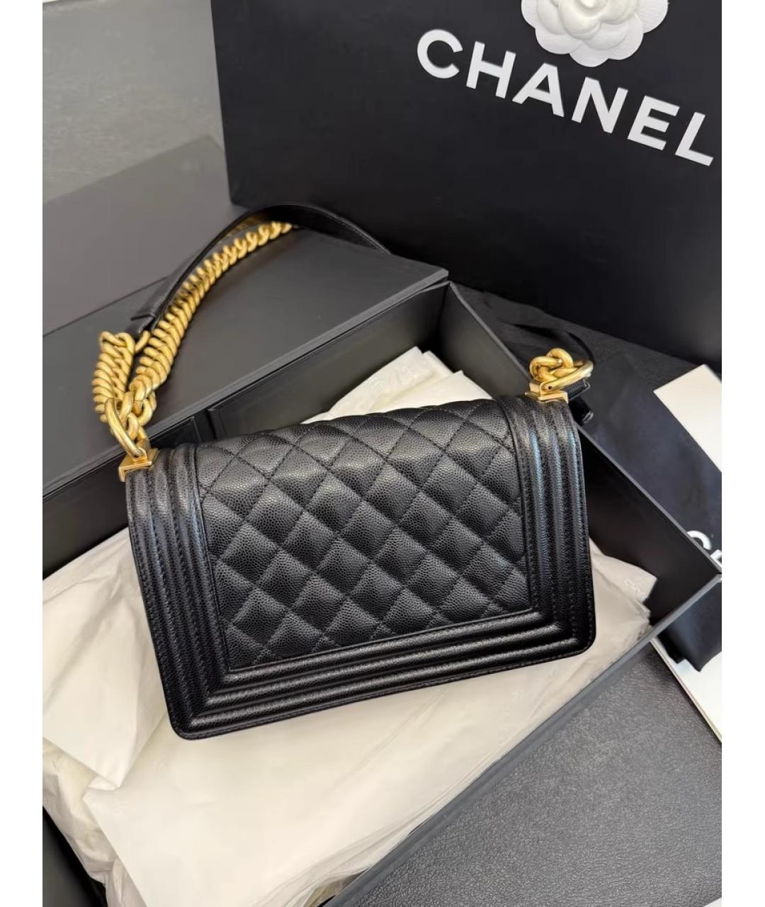 CHANEL Черная кожаная сумка через плечо, фото 2