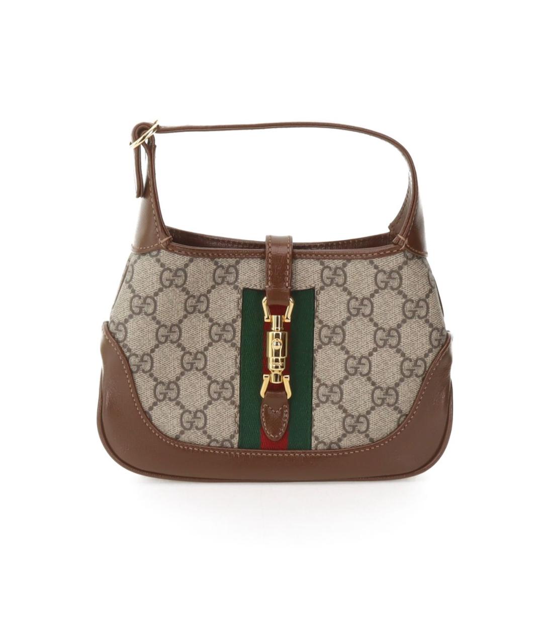 GUCCI Коричневая кожаная сумка с короткими ручками, фото 1