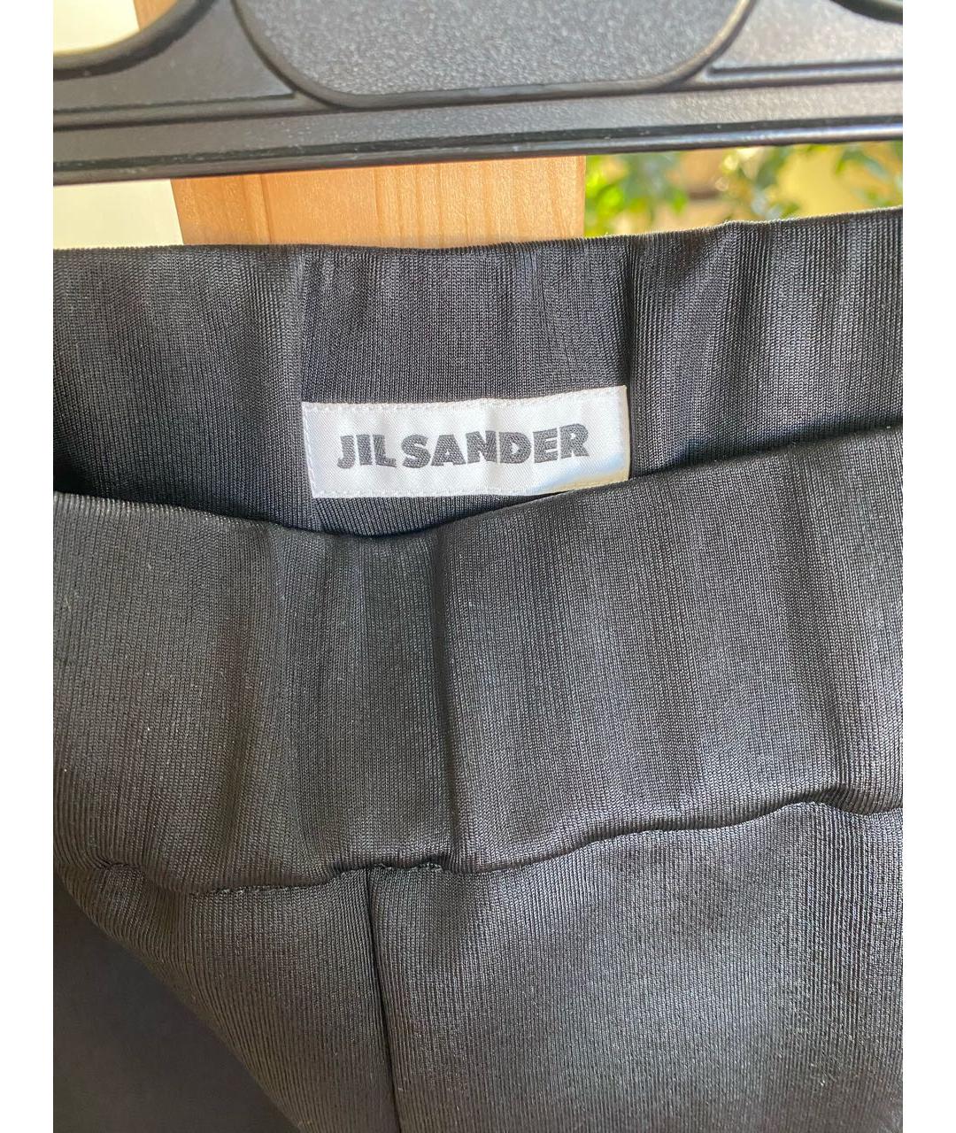 JIL SANDER Черные вискозные брюки широкие, фото 3