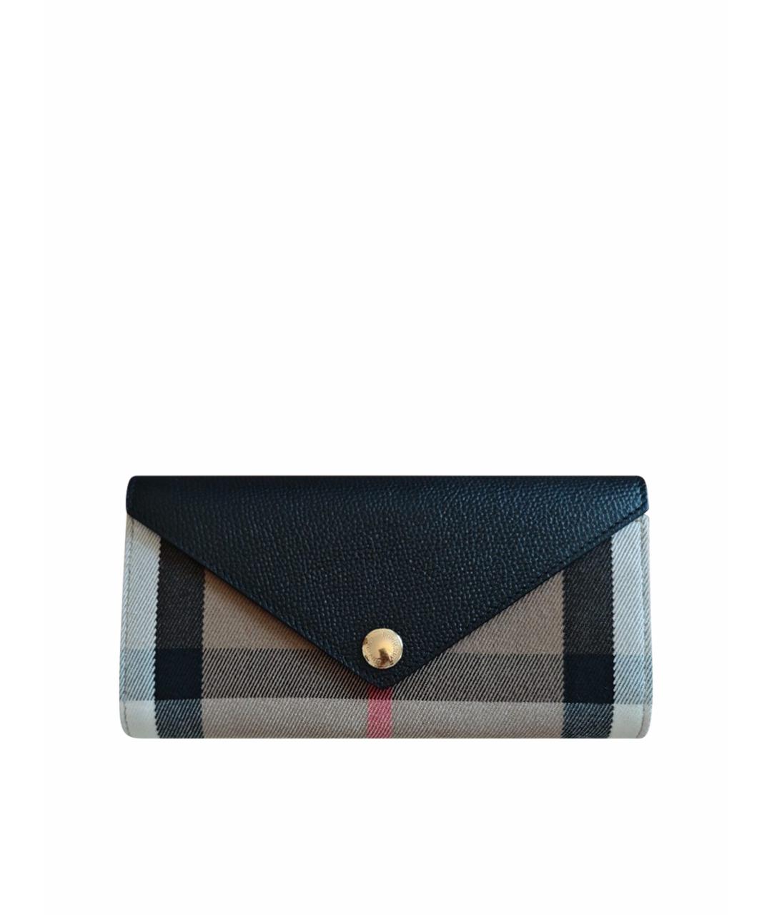 BURBERRY Черный кожаный кошелек, фото 1