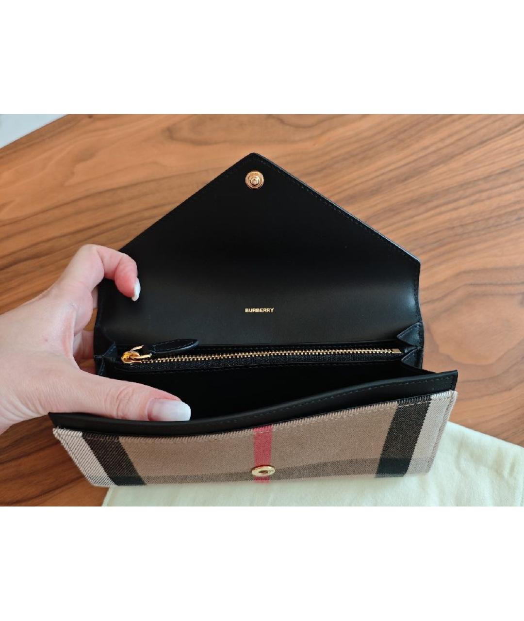BURBERRY Черный кожаный кошелек, фото 5
