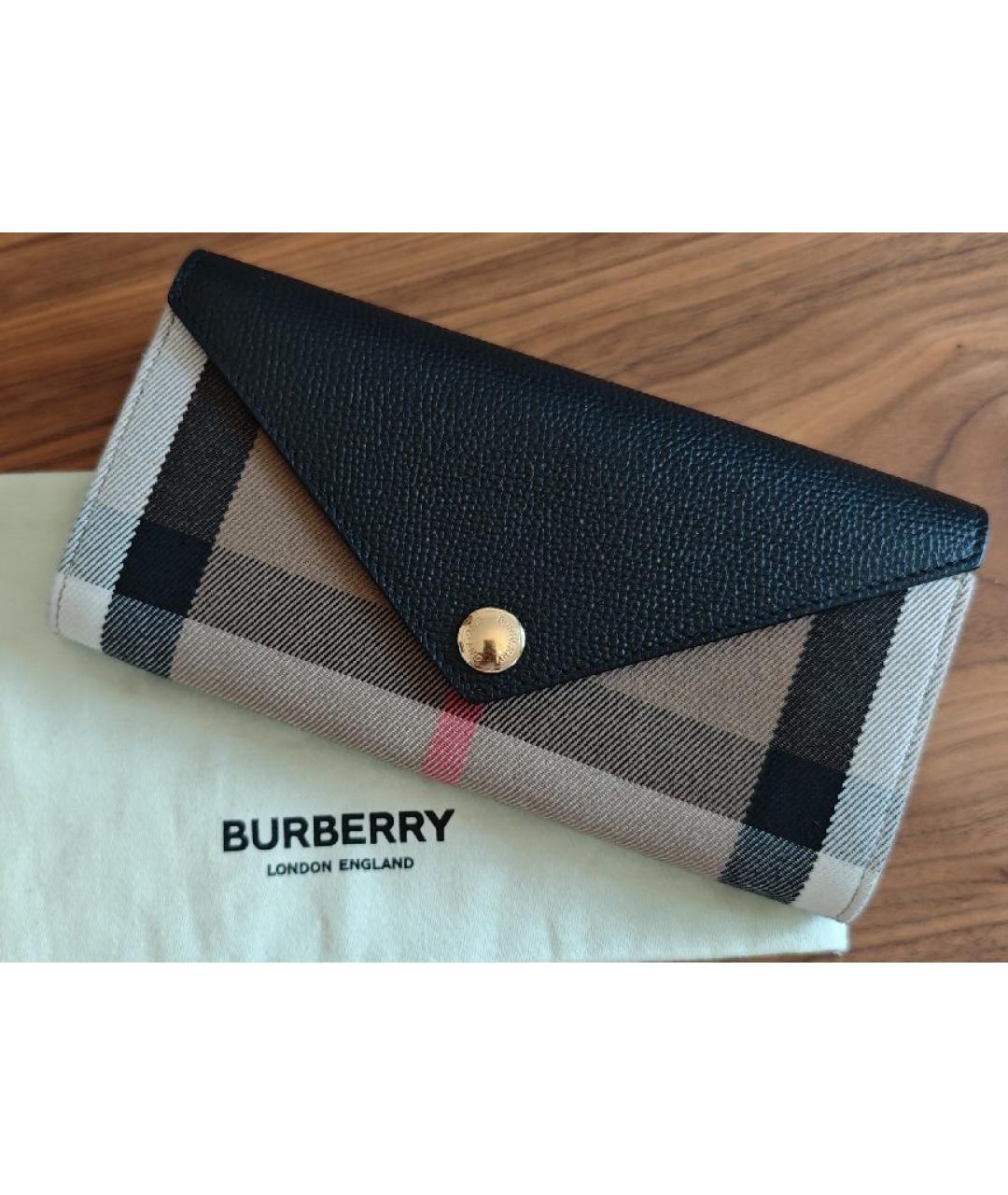 BURBERRY Черный кожаный кошелек, фото 9