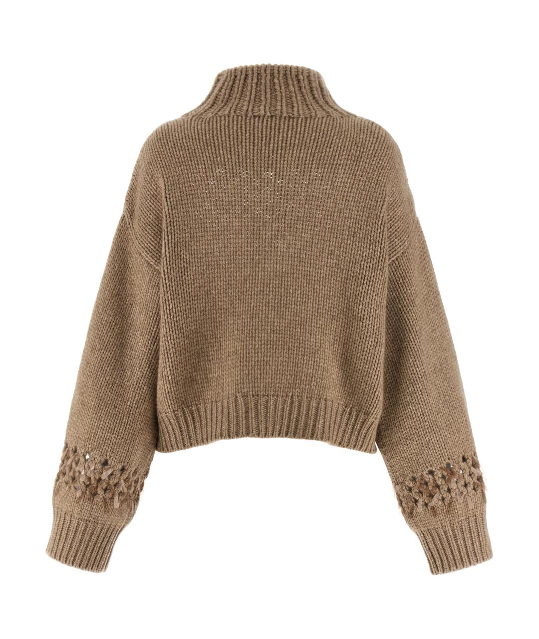 BRUNELLO CUCINELLI Бежевый кашемировый джемпер / свитер, фото 2