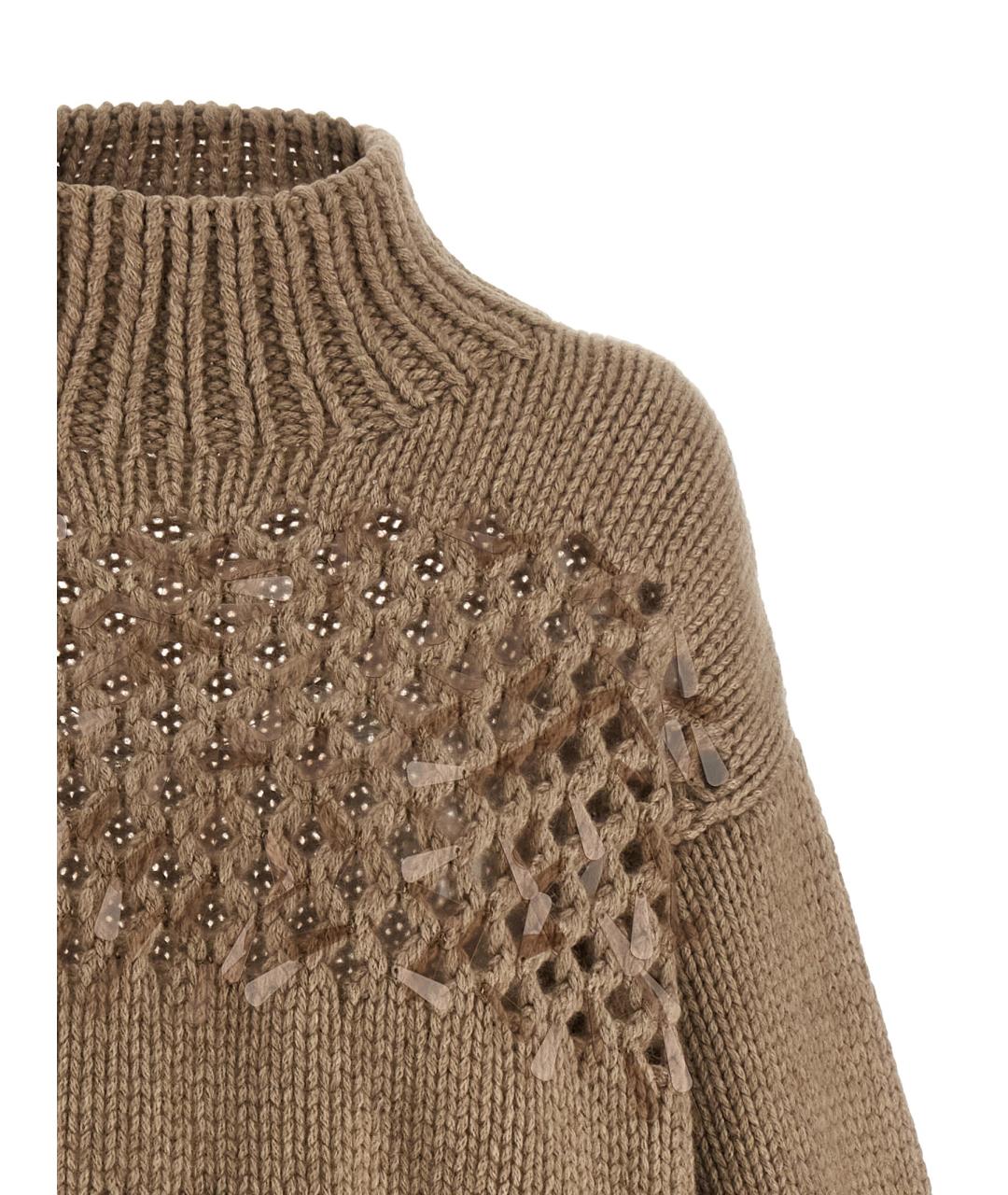 BRUNELLO CUCINELLI Бежевый кашемировый джемпер / свитер, фото 3