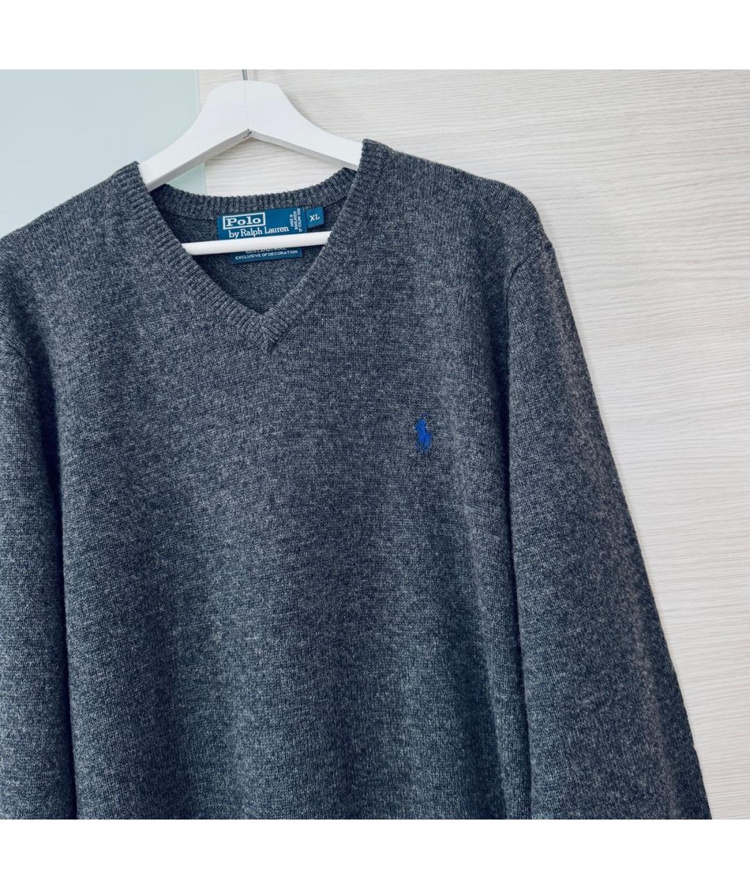 POLO RALPH LAUREN Серый шерстяной джемпер / свитер, фото 4
