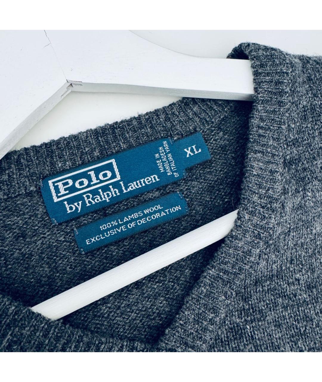 POLO RALPH LAUREN Серый шерстяной джемпер / свитер, фото 3