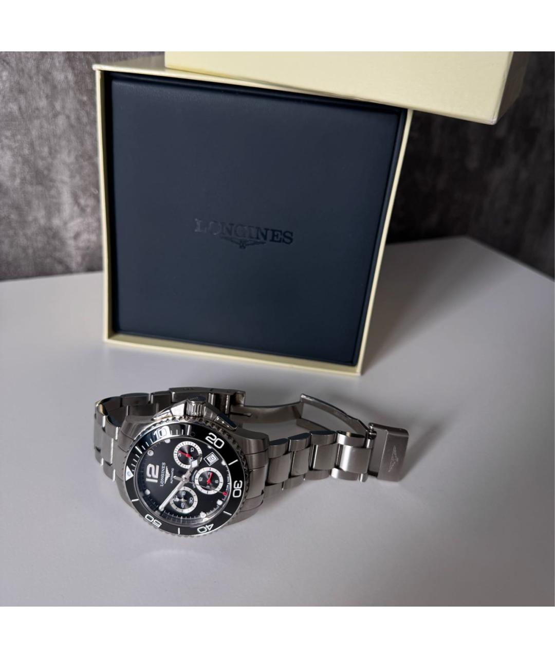 LONGINES Черные стальные часы, фото 8