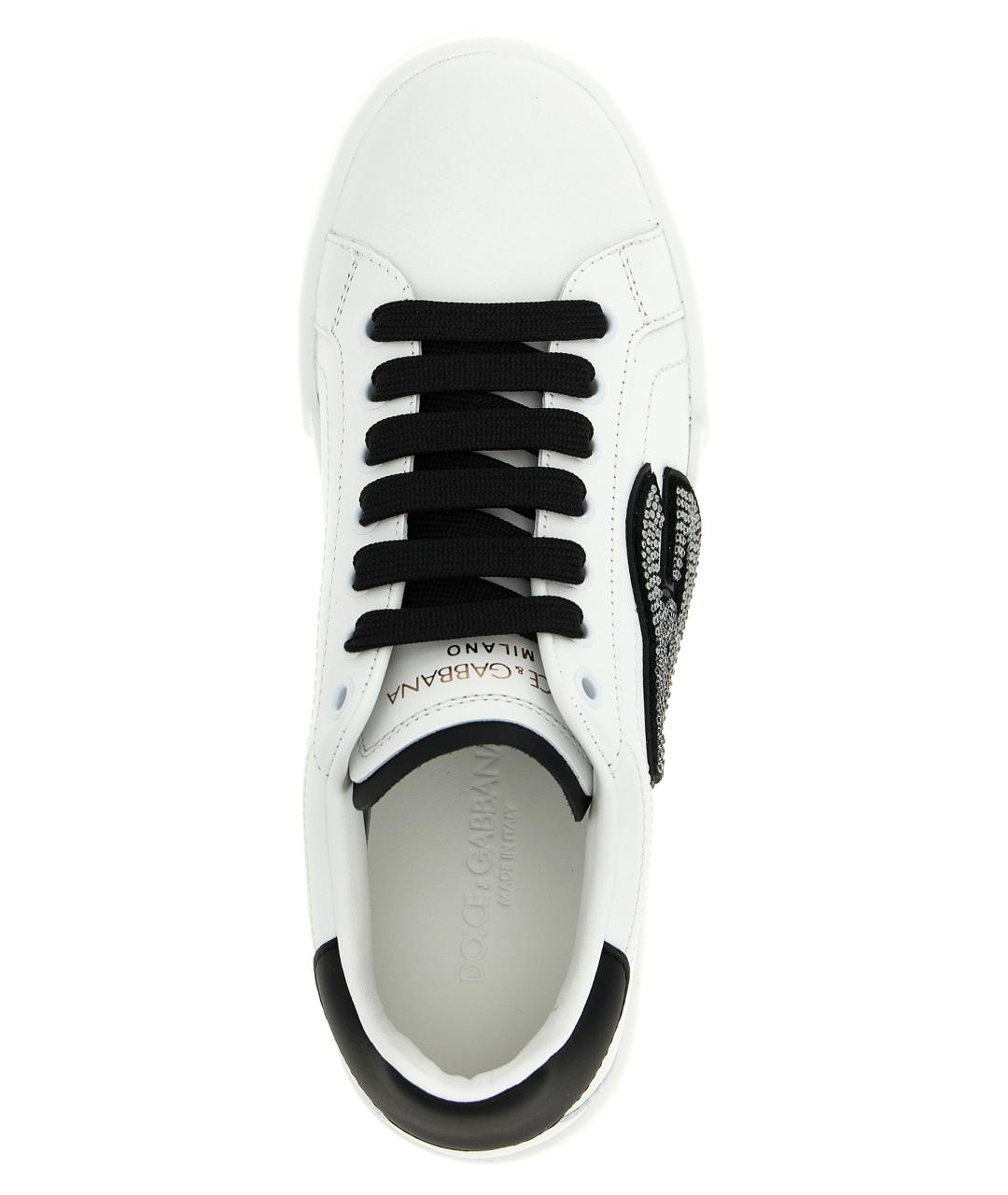 DOLCE&GABBANA Белые кожаные кеды, фото 4