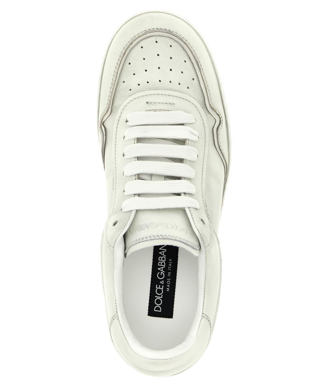 DOLCE&GABBANA Белые кожаные низкие кроссовки / кеды, фото 5