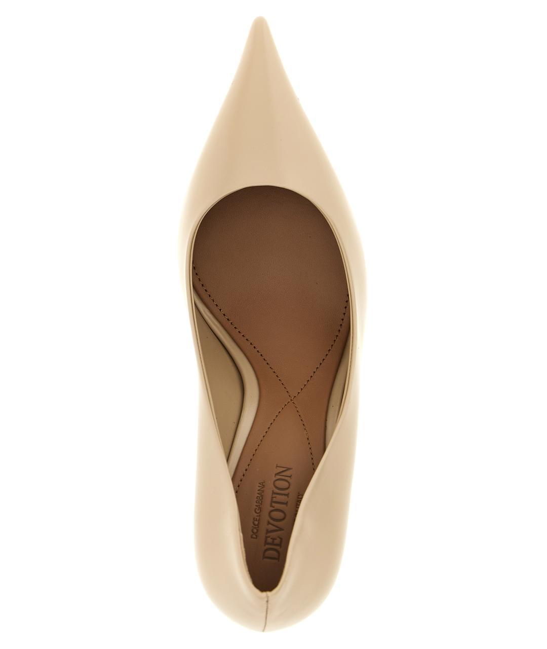 DOLCE&GABBANA Бежевые кожаные туфли, фото 4