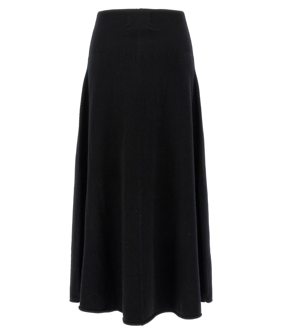 EXTREME CASHMERE Черная кашемировая юбка миди, фото 2
