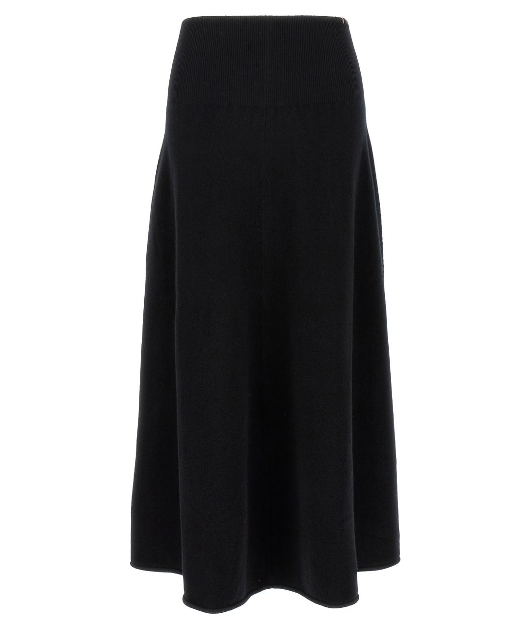 EXTREME CASHMERE Черная кашемировая юбка миди, фото 1
