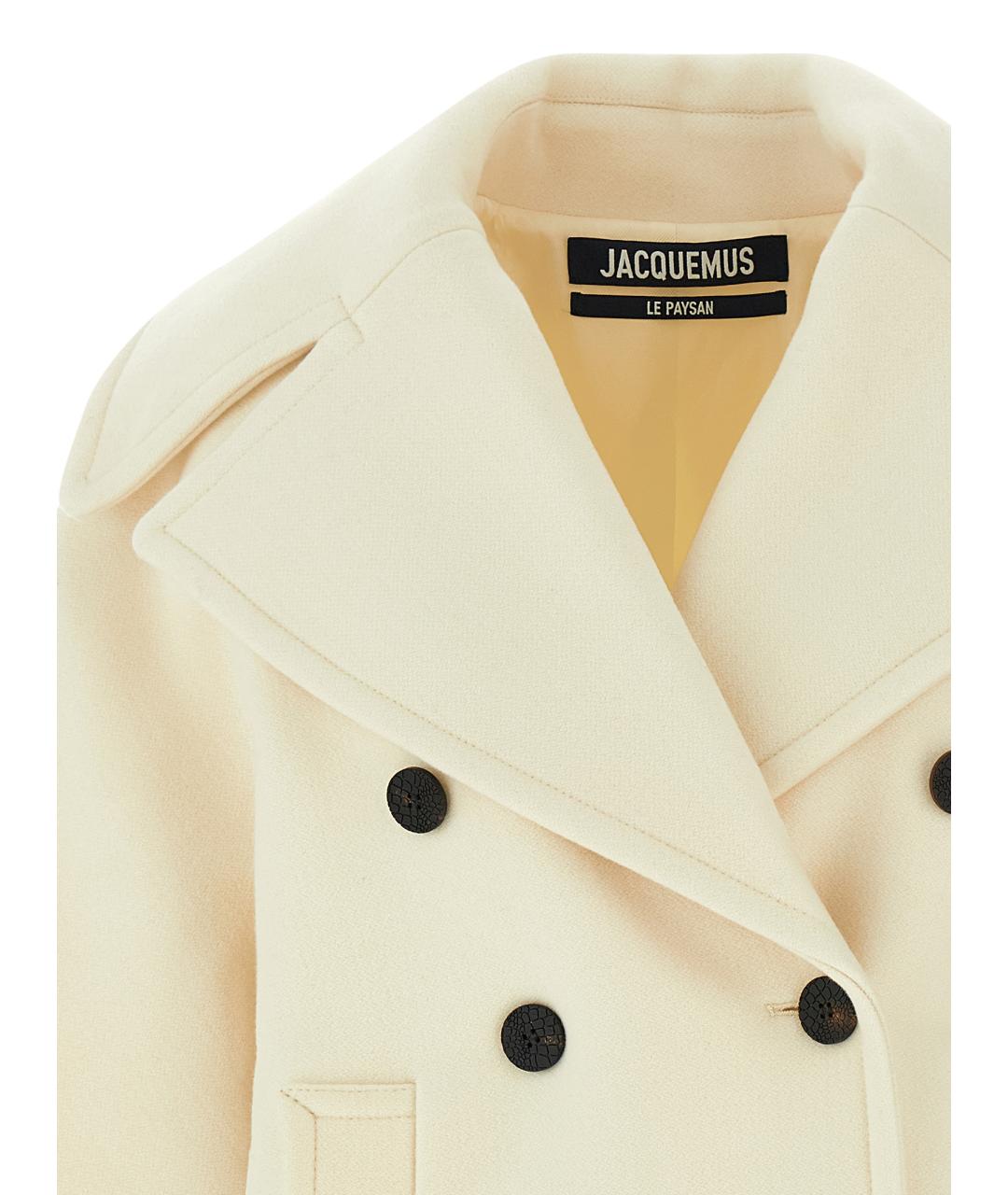JACQUEMUS Бежевое шерстяное пальто, фото 3