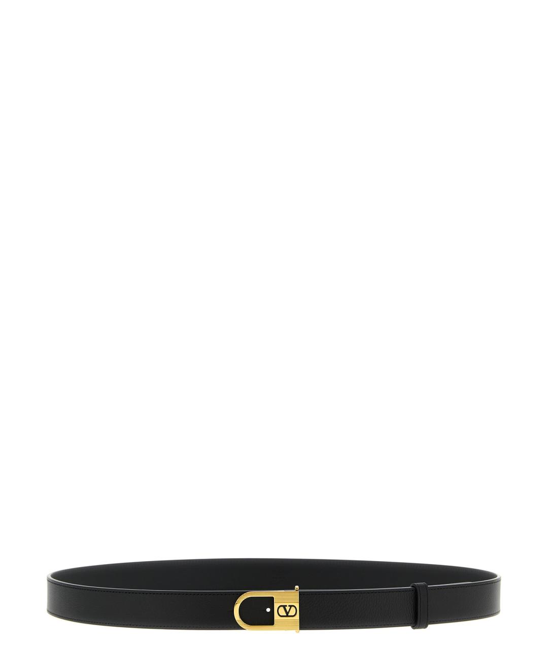 VALENTINO Черный кожаный ремень, фото 1