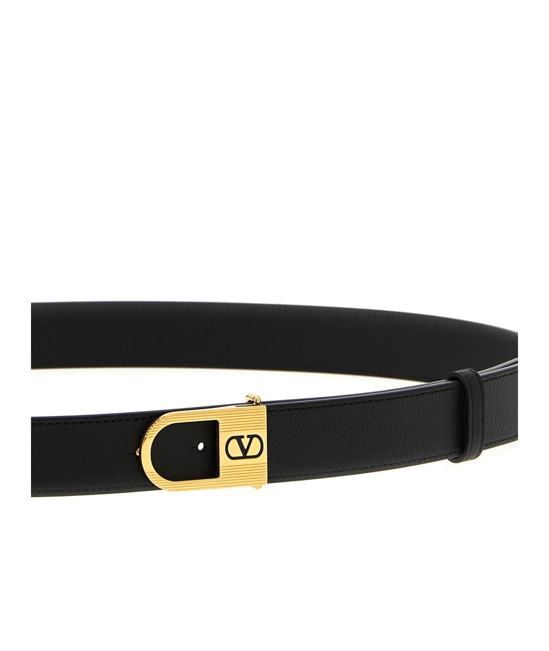 VALENTINO Черный кожаный ремень, фото 3