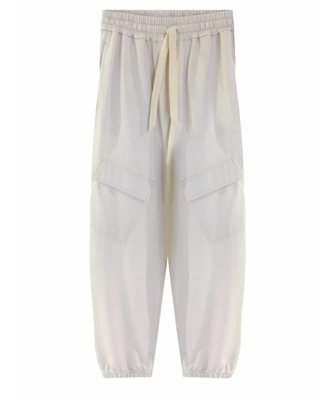 JIL SANDER Бежевые хлопковые брюки широкие, фото 1