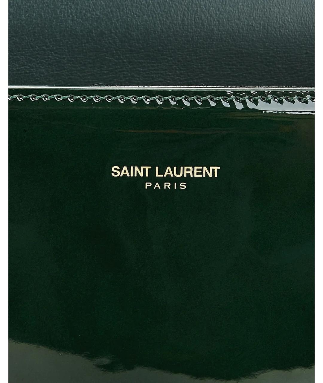 SAINT LAURENT Зеленая сумка тоут из лакированной кожи, фото 5