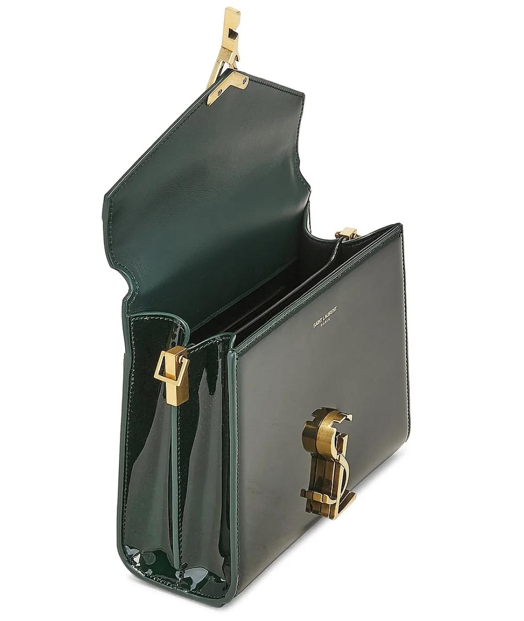 SAINT LAURENT Зеленая сумка тоут из лакированной кожи, фото 6