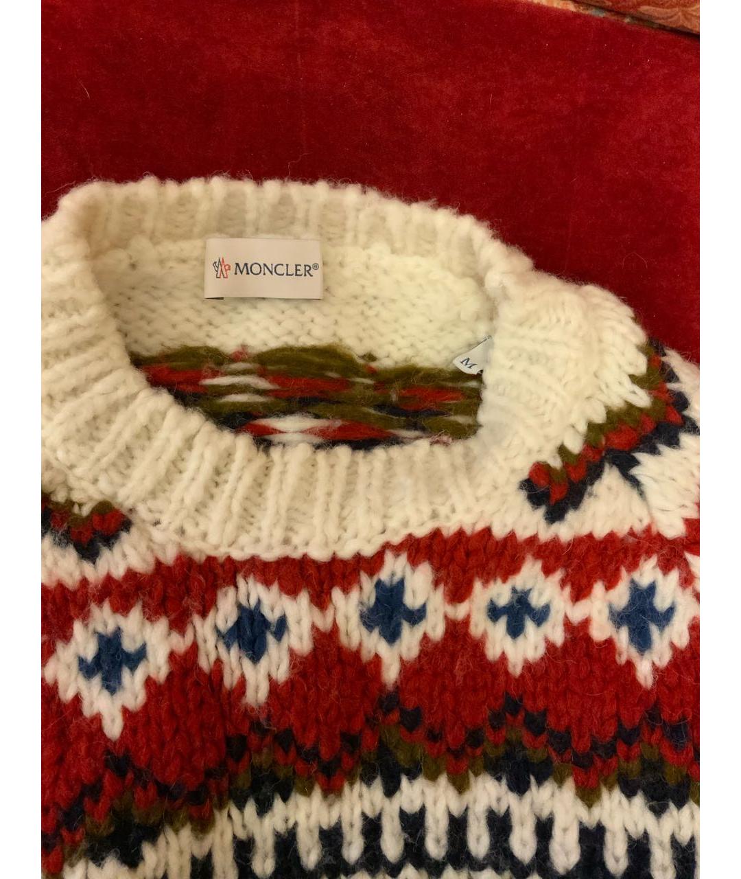 MONCLER Белый шерстяной джемпер / свитер, фото 6