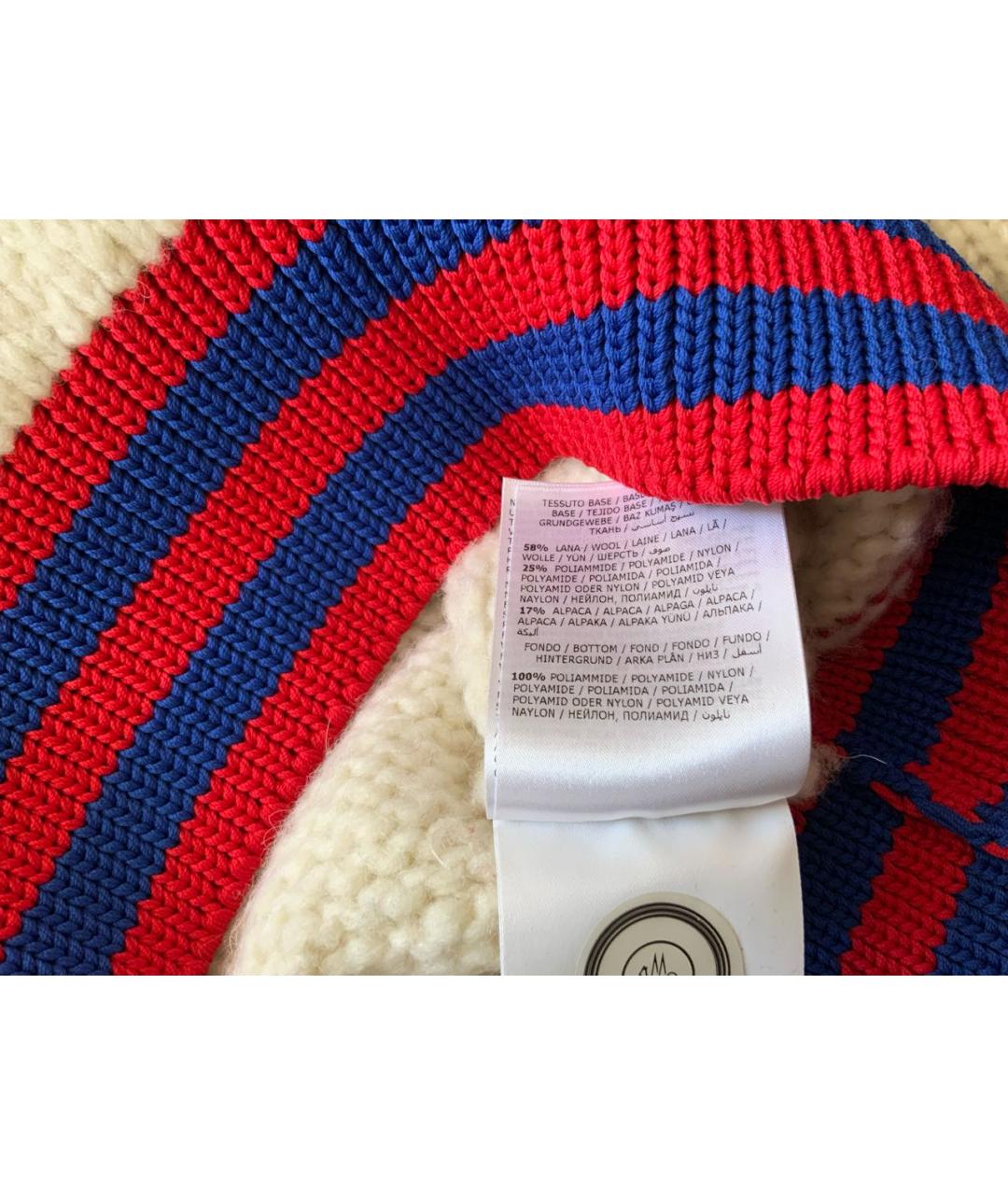 MONCLER Белый шерстяной джемпер / свитер, фото 4