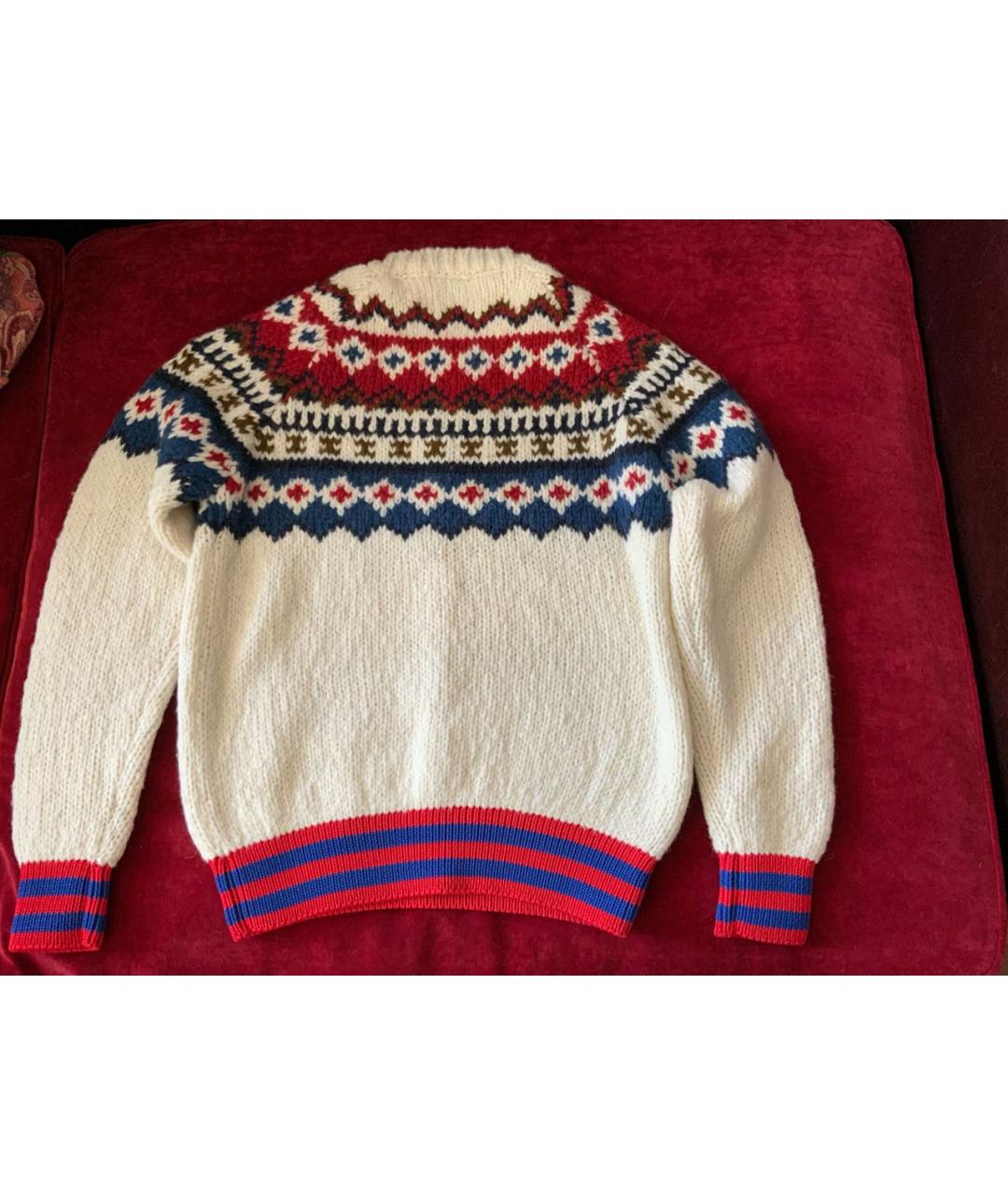 MONCLER Белый шерстяной джемпер / свитер, фото 2