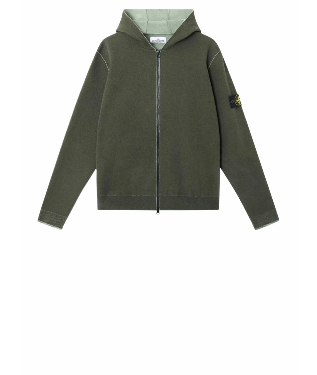 STONE ISLAND Хаки хлопковый кардиган, фото 1