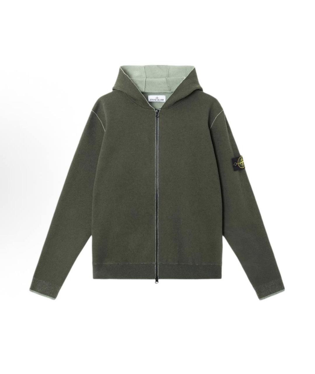 STONE ISLAND Хаки хлопковый кардиган, фото 4