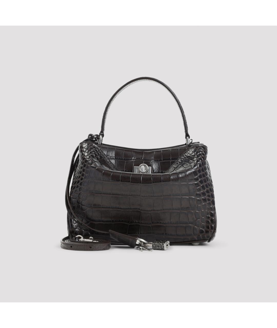 BALENCIAGA Черная кожаная сумка тоут, фото 3