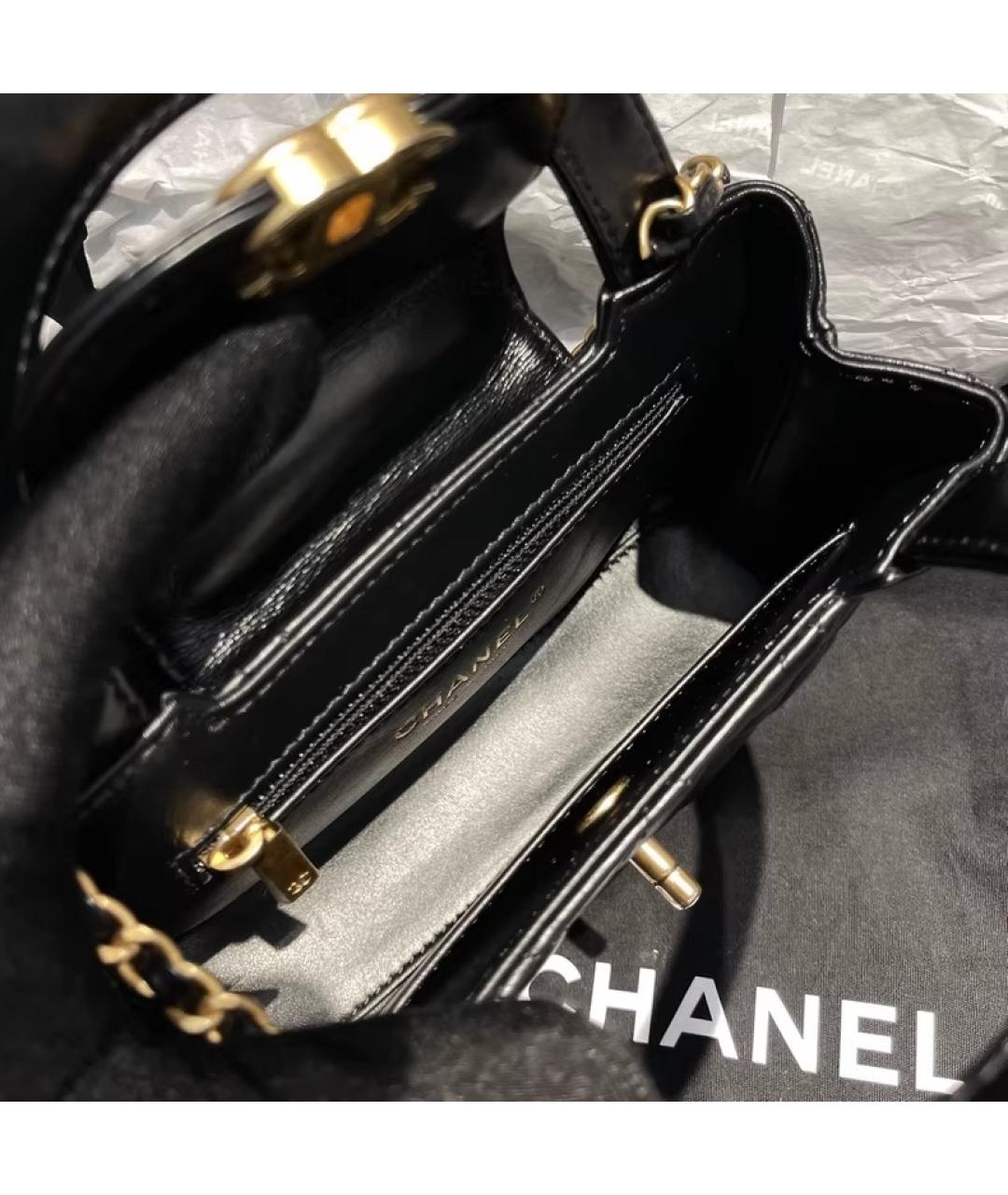 CHANEL Черная кожаная сумка через плечо, фото 6