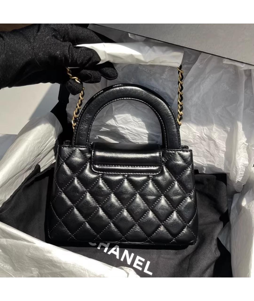 CHANEL Черная кожаная сумка через плечо, фото 4