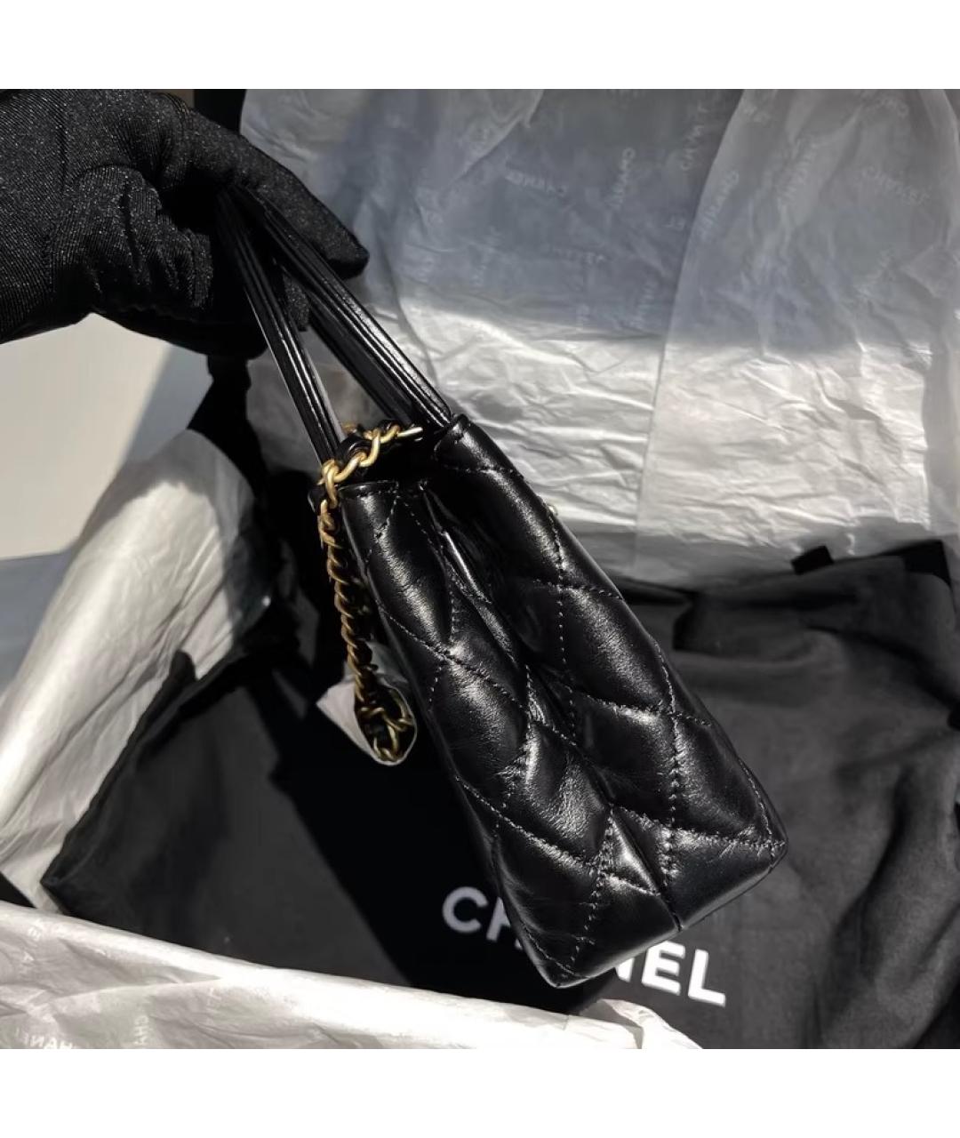 CHANEL Черная кожаная сумка через плечо, фото 3