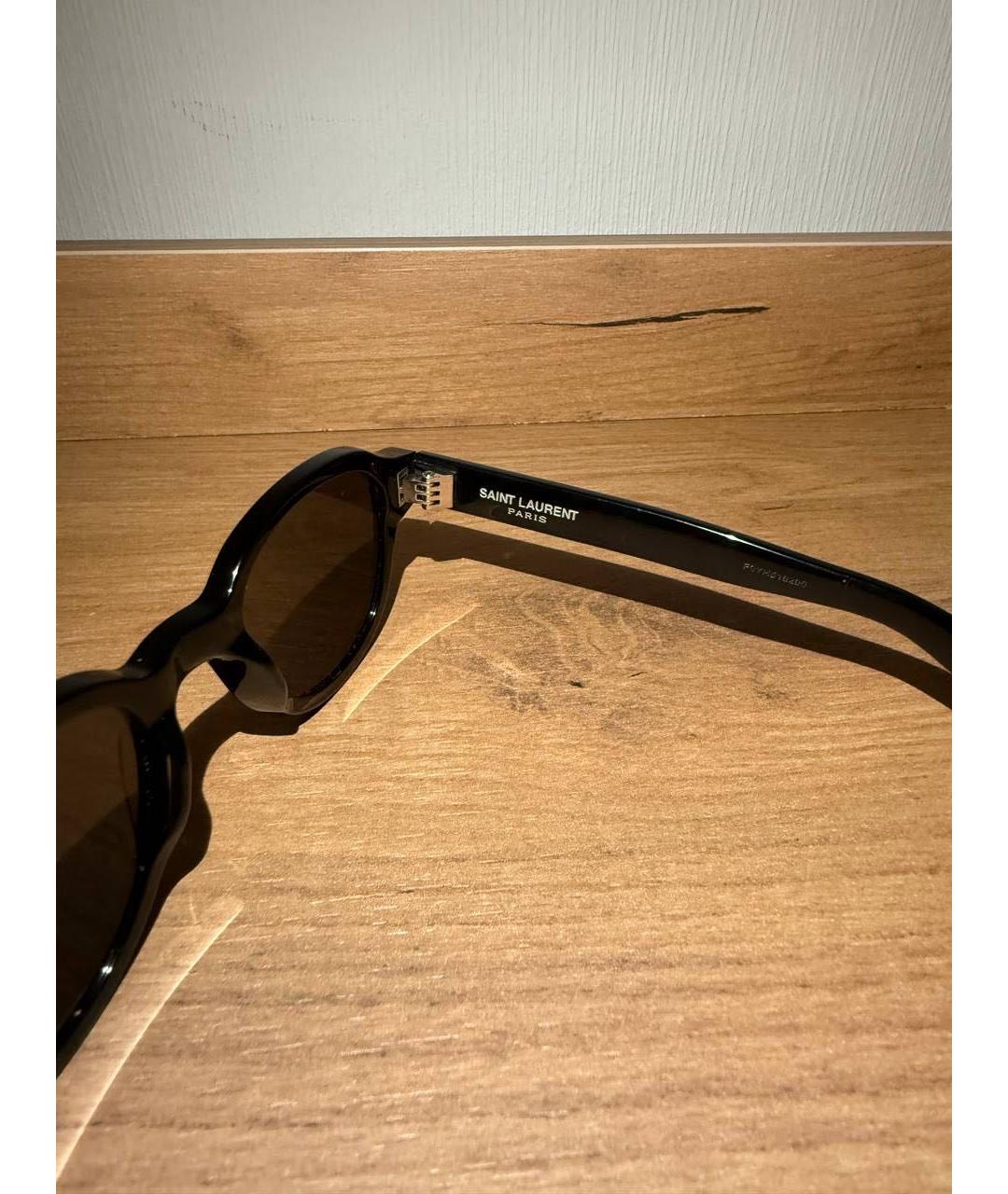 SAINT LAURENT Черные пластиковые солнцезащитные очки, фото 2