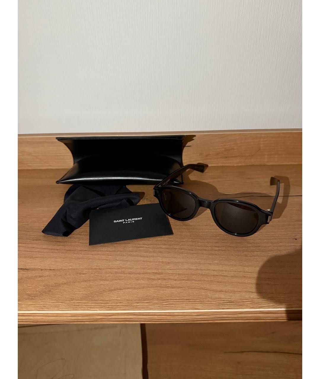 SAINT LAURENT Черные пластиковые солнцезащитные очки, фото 3