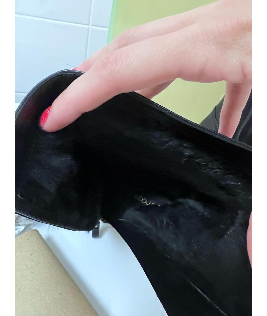 SERGIO ROSSI Черные кожаные полусапоги, фото 6