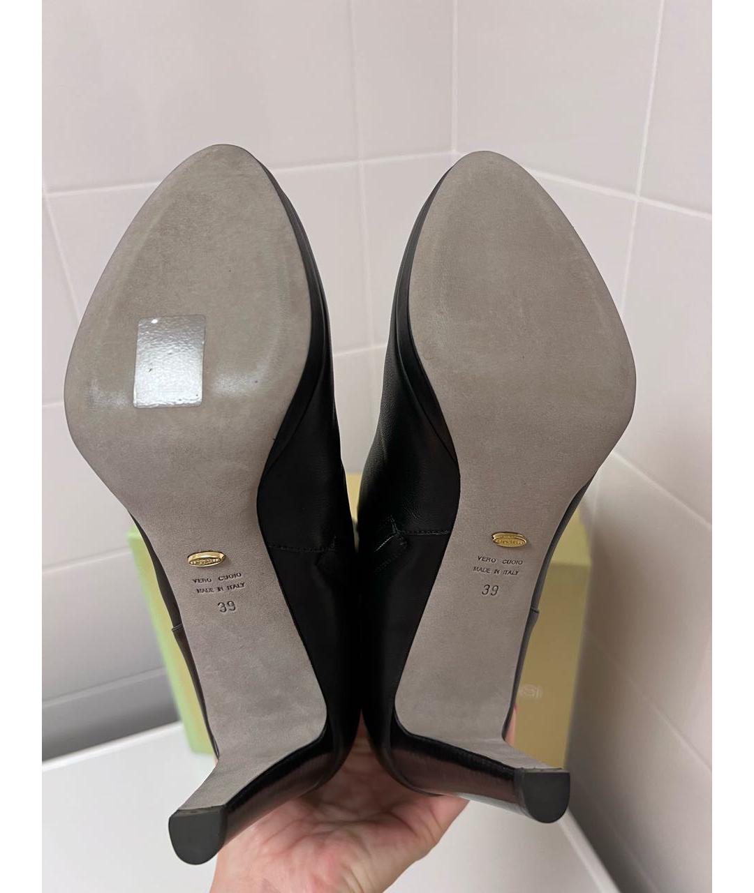 SERGIO ROSSI Черные кожаные полусапоги, фото 5