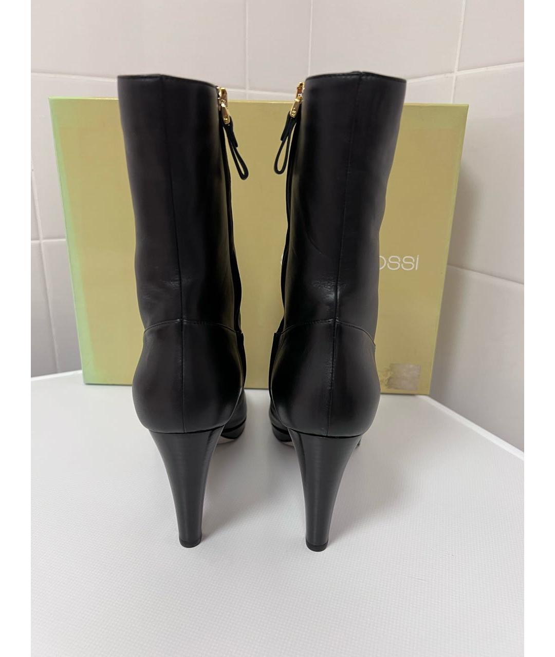 SERGIO ROSSI Черные кожаные полусапоги, фото 3