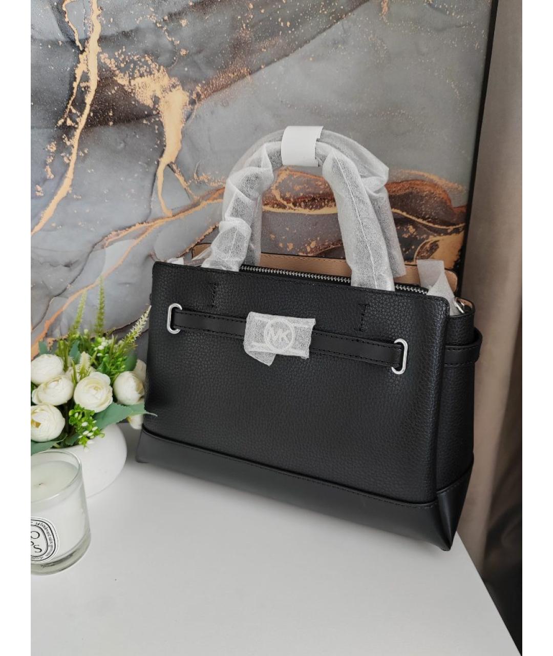 MICHAEL KORS Черная кожаная сумка тоут, фото 4