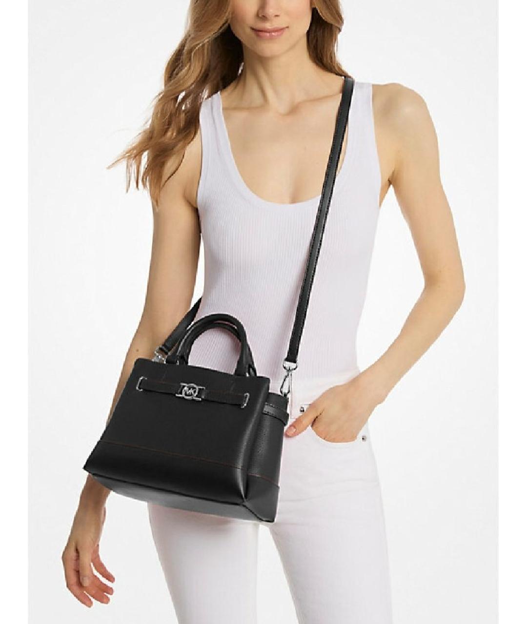 MICHAEL KORS Черная кожаная сумка тоут, фото 3