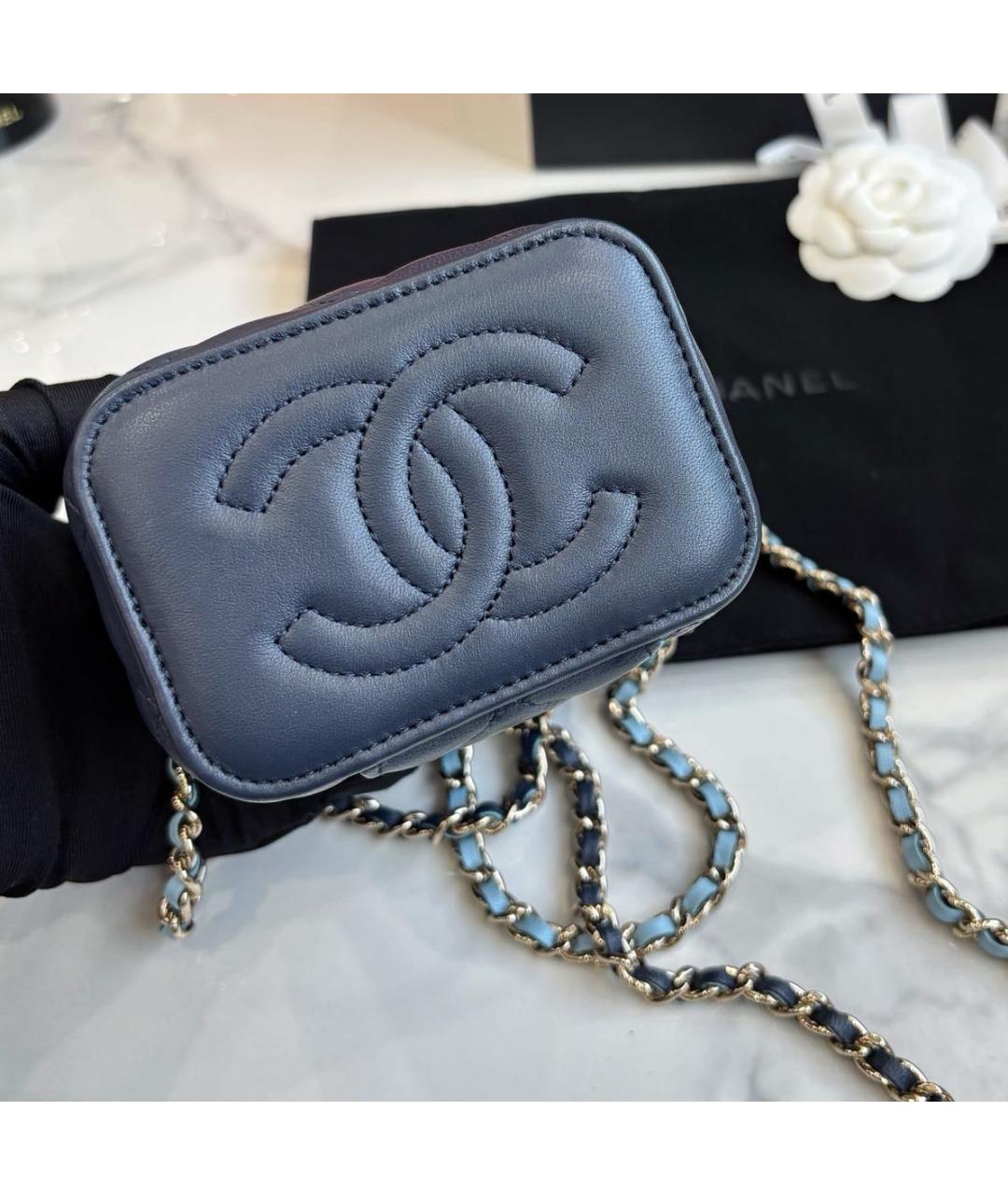 CHANEL Голубая кожаная сумка через плечо, фото 6