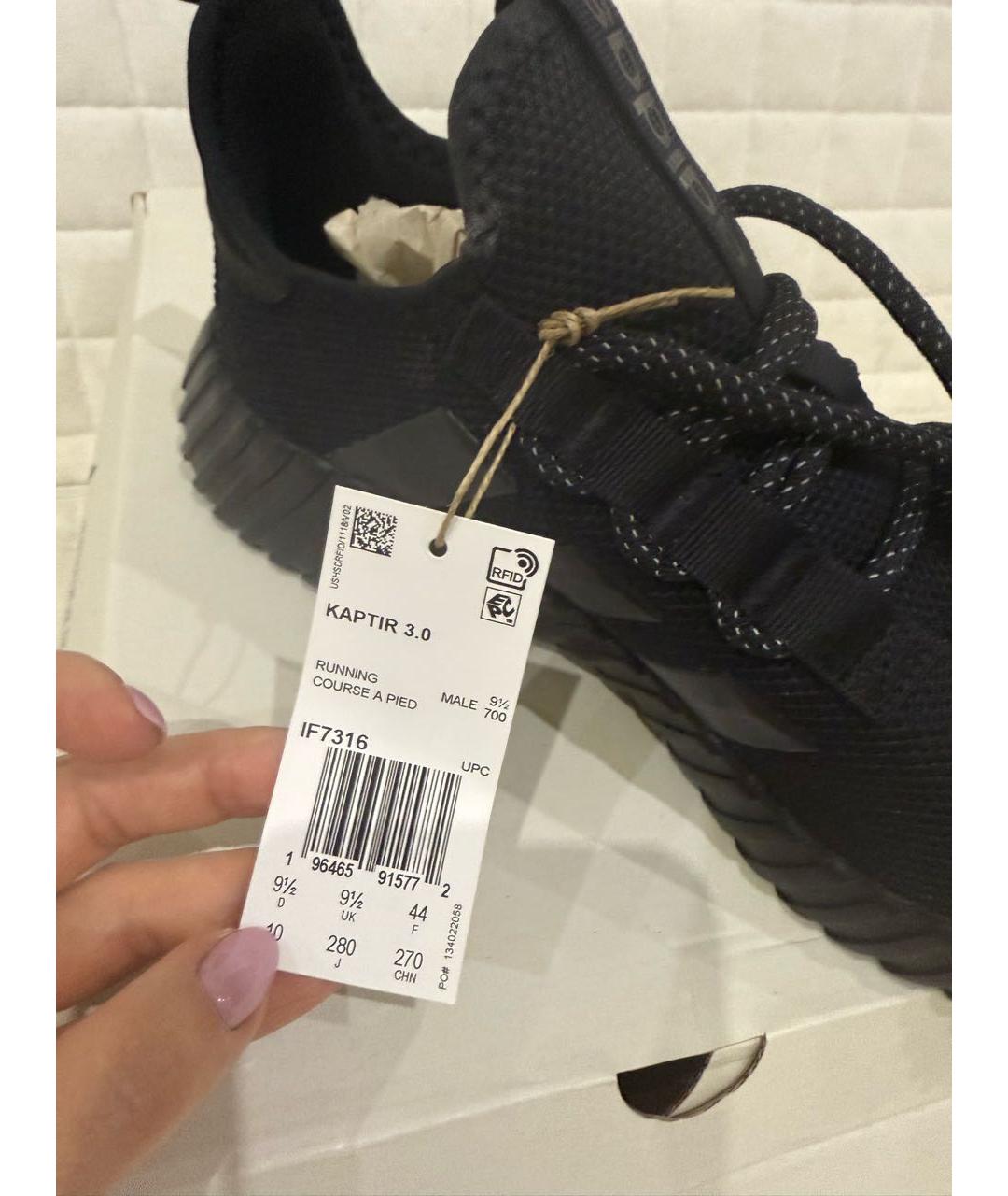 ADIDAS Черные текстильные низкие кроссовки / кеды, фото 4