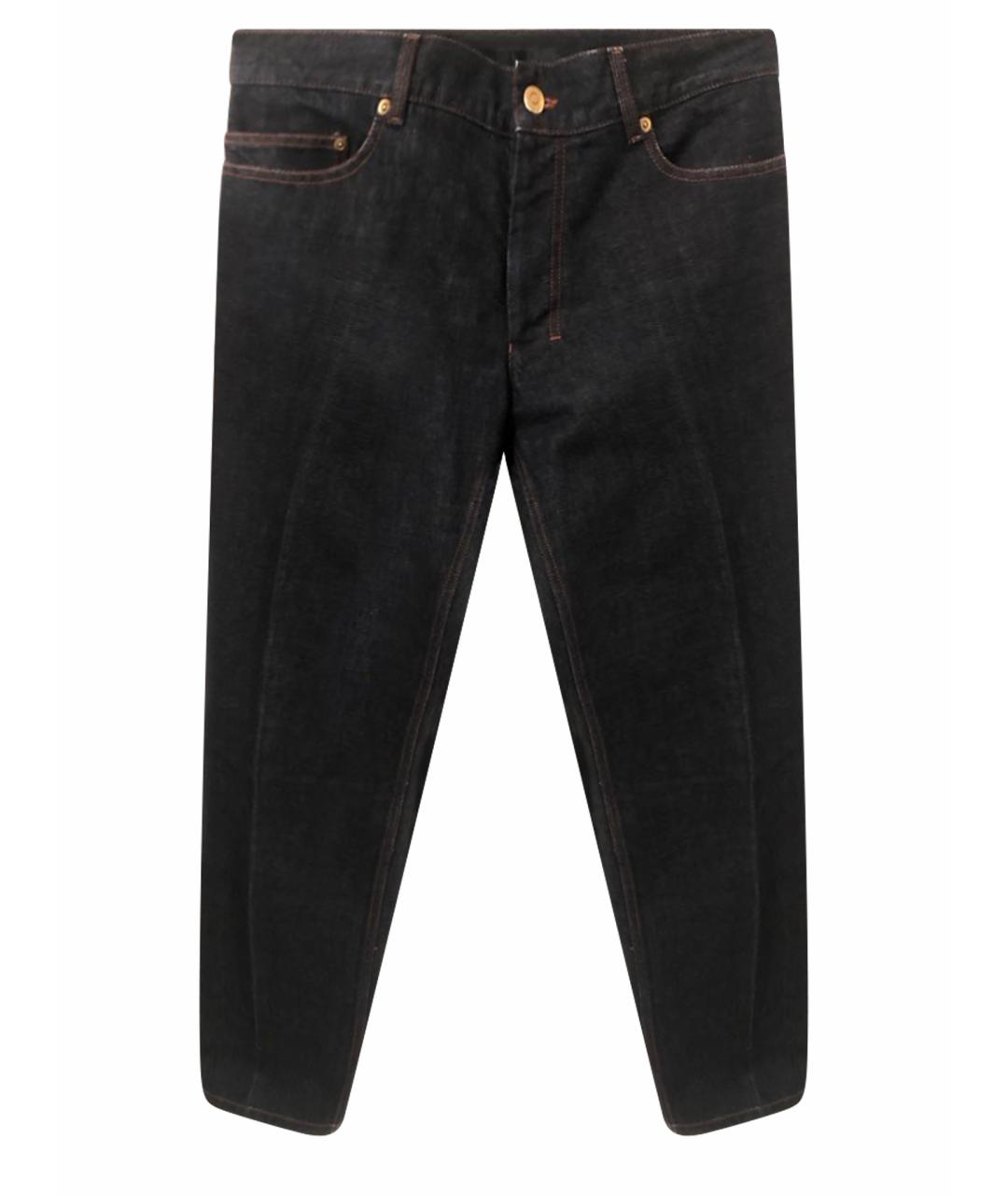 YVES SAINT LAURENT VINTAGE Темно-синие хлопковые прямые джинсы, фото 1