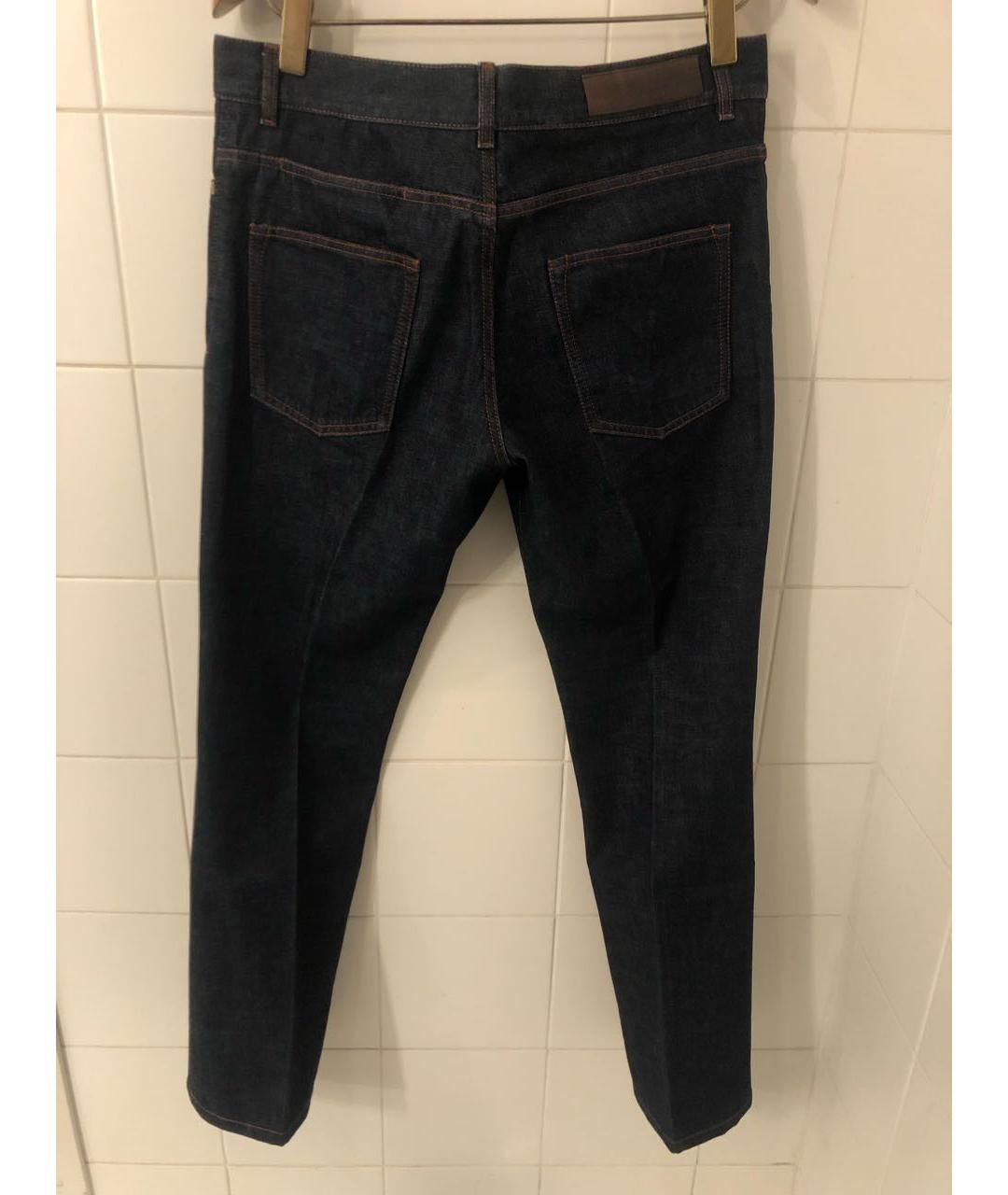 YVES SAINT LAURENT VINTAGE Темно-синие хлопковые прямые джинсы, фото 2