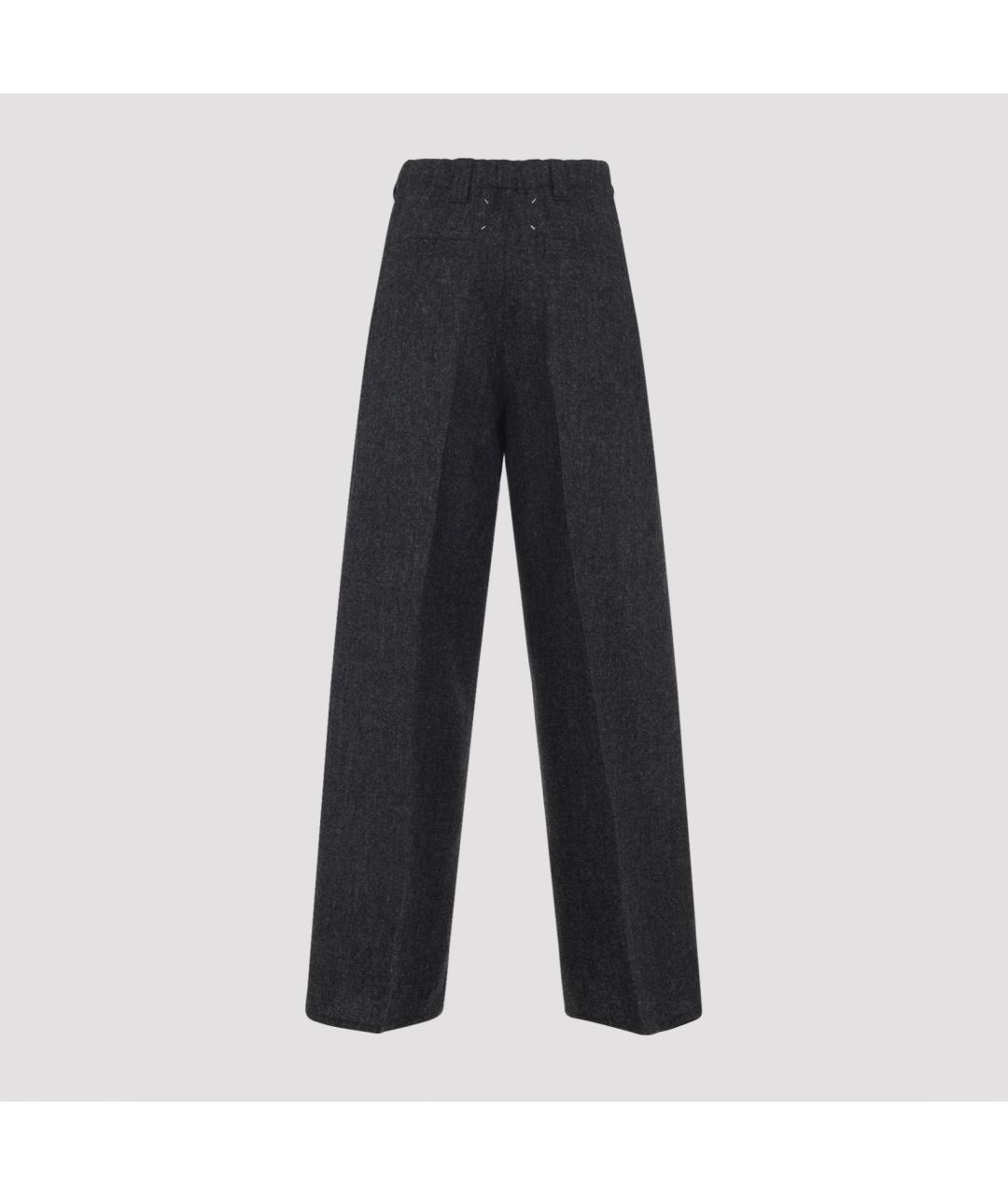 MAISON MARGIELA Антрацитовые хлопковые прямые брюки, фото 3