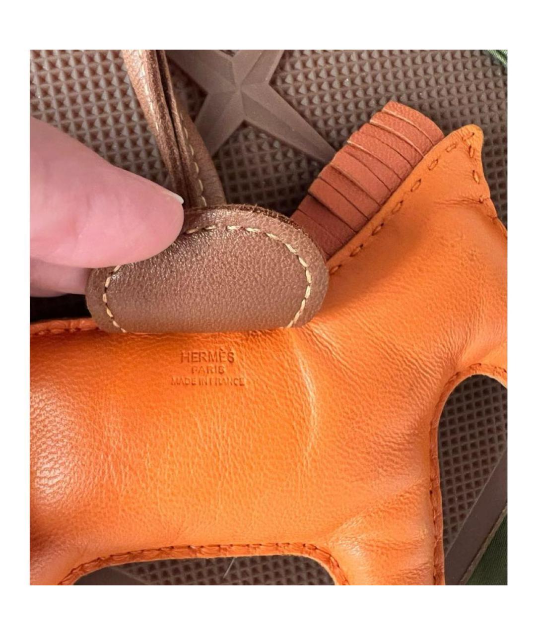 HERMES Оранжевый брелок, фото 5
