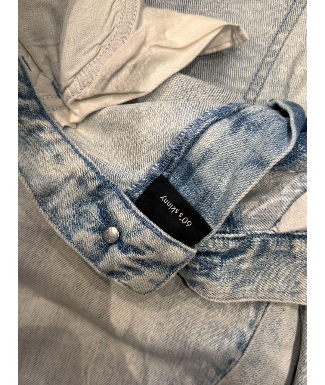 GUCCI Голубые хлопковые прямые джинсы, фото 5
