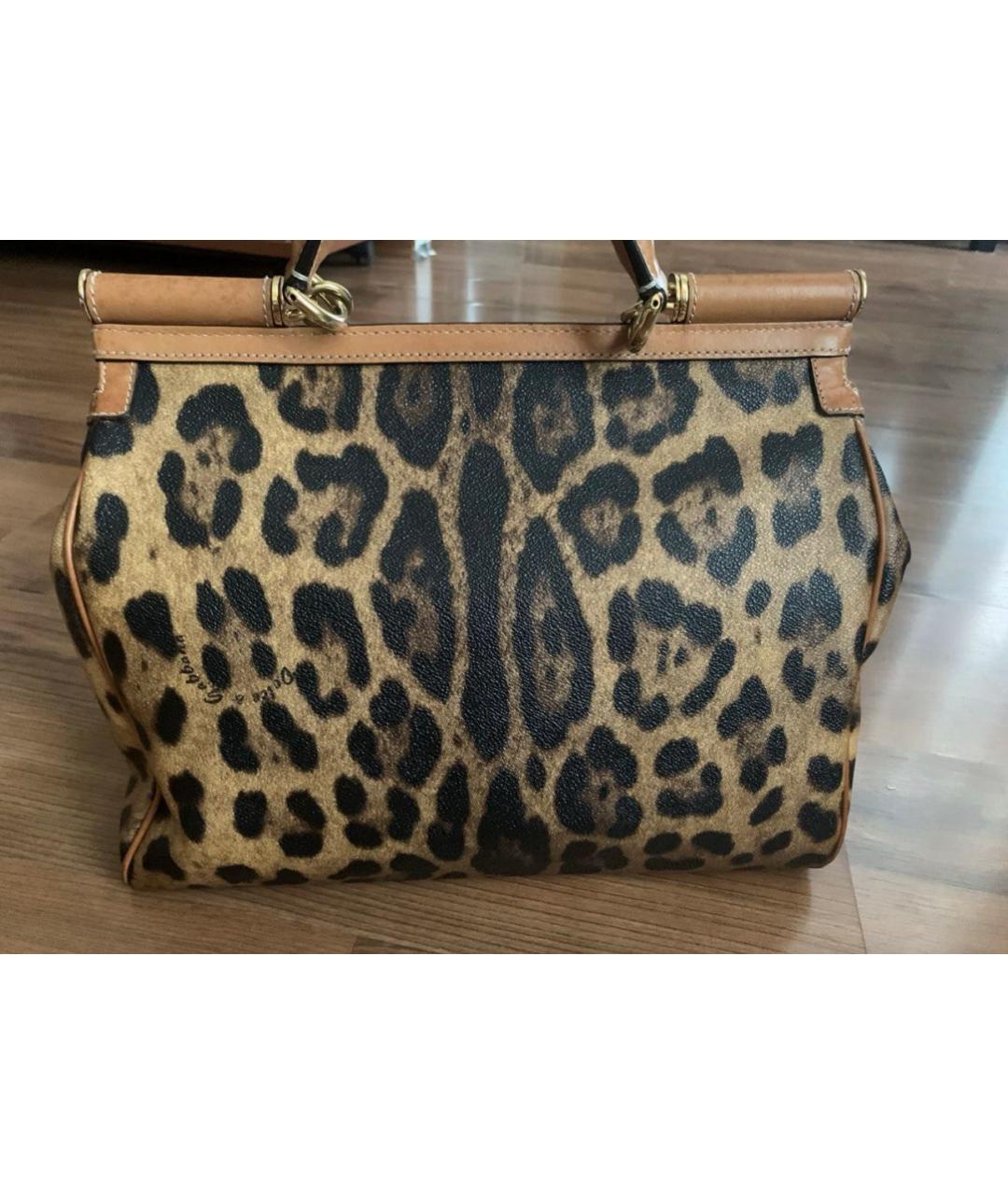 DOLCE&GABBANA Коричневая кожаная сумка с короткими ручками, фото 2