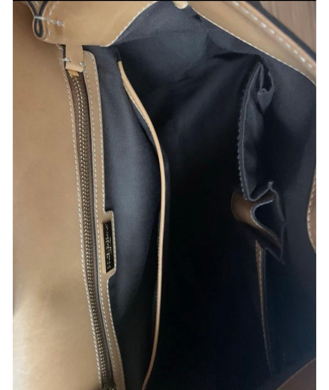 DOLCE&GABBANA Коричневая кожаная сумка с короткими ручками, фото 4