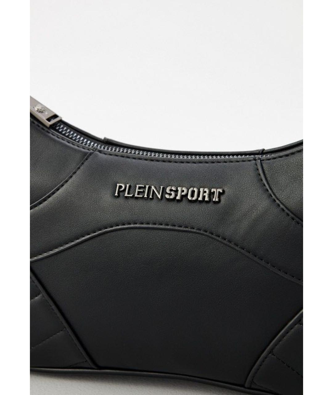PLEIN SPORT Черная сумка с короткими ручками из искусственной кожи, фото 2