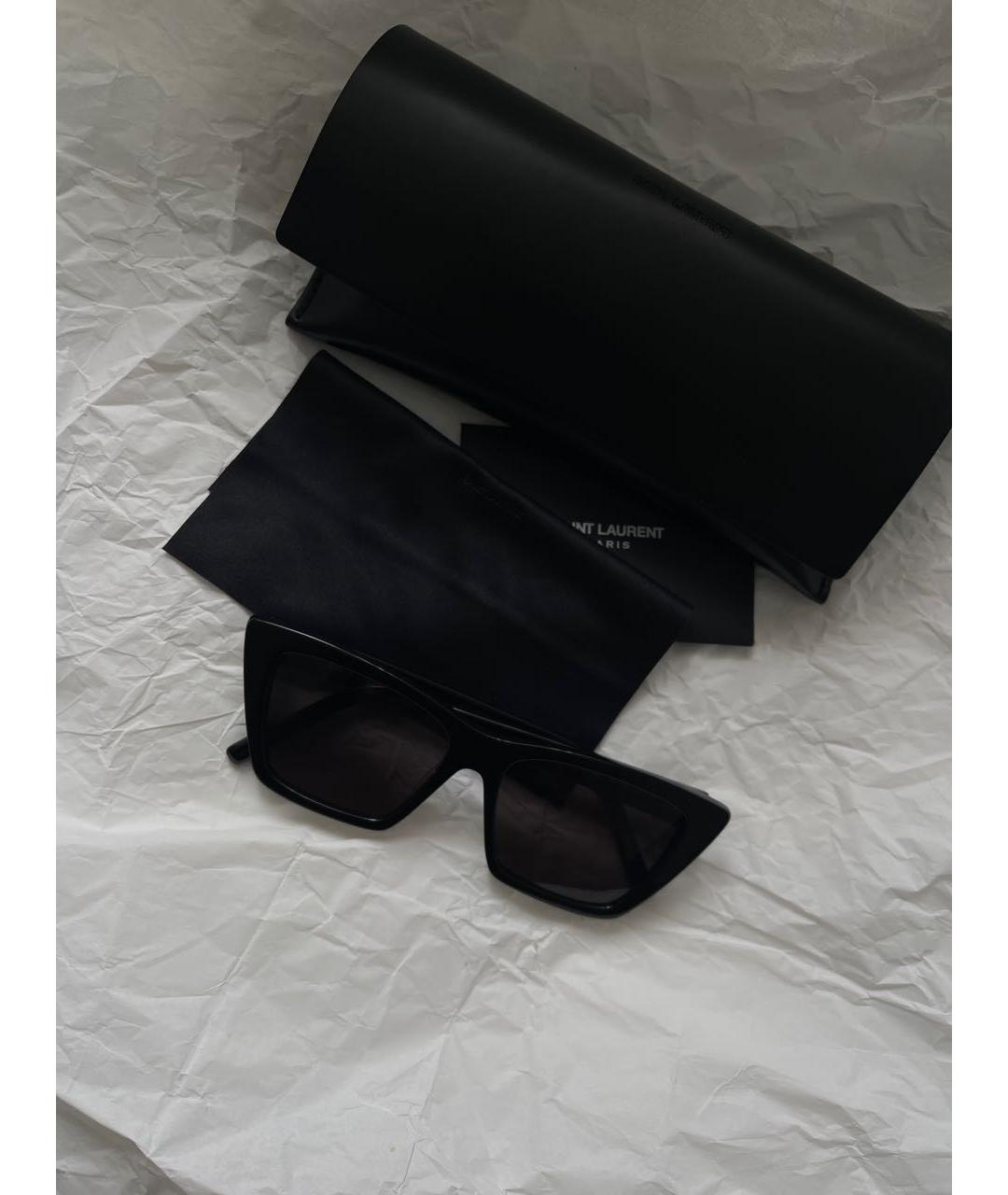 SAINT LAURENT Черные пластиковые солнцезащитные очки, фото 5